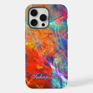 Sahar - Custom Name, Multi-Coloured Textures iPhone 15 Pro Max Case