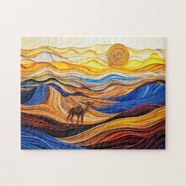 Sahara Desert Scene with Dromedary Jigsaw Puzzle (Horizontal)