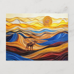Sahara Desert Scene with Dromedary Postcard