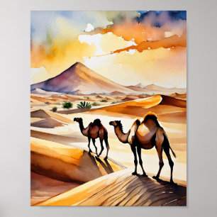 Sahara Desert Watercolor Art Print