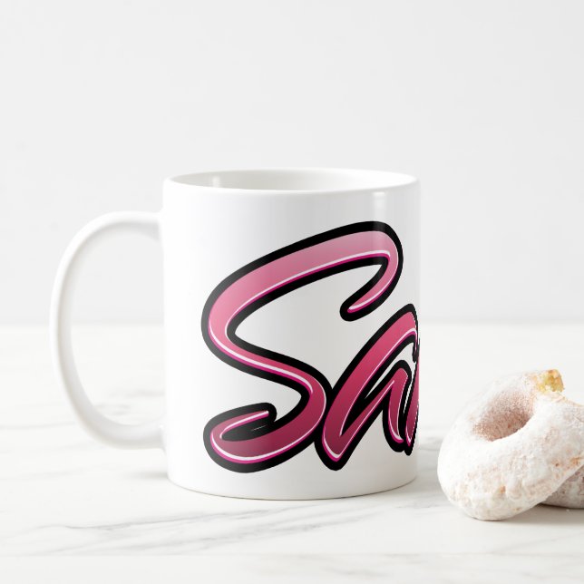 Sahara faded pink cup tea cup coffee cup (With Donut)