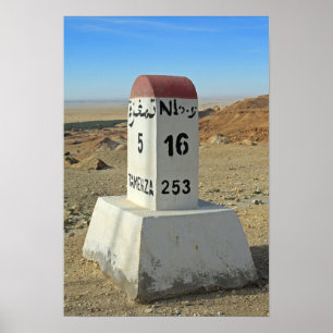 Sahara milestone, Tunisia Poster