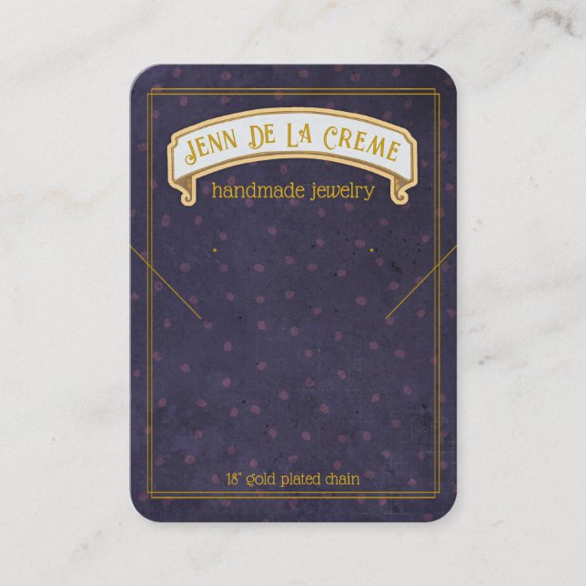 Sahara Nights Blue Dots Jewellery Display Calling Card (Front)