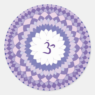 Sahasrara chakra mandala classic round sticker