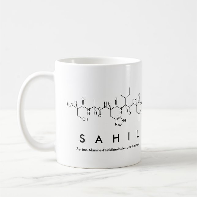 Sahil peptide name mug (Left)