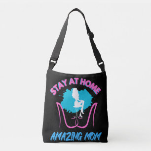 Sahm Stay At Home Mum Pink And Blue Design Crossbody Bag