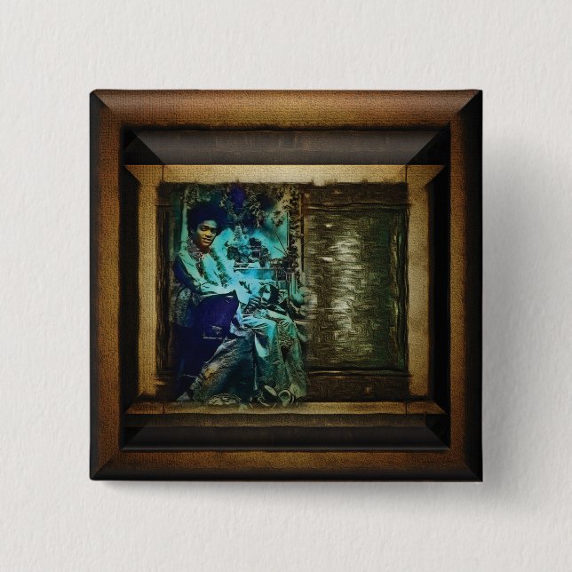 Sai Baba 15 Cm Square Badge (Front)