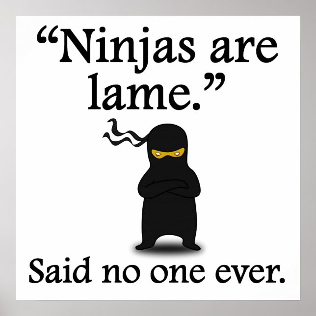 Said No One Ever: Ninjas Are Lame Poster (Front)