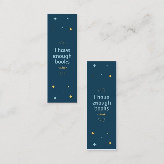 Said Nobody Bookmark Mini Business Card (Front/Back)