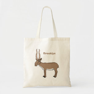 Saiga antelope cartoon illustration tote bag
