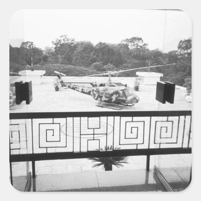 Saigon HCMC Vietnam, Huey Helicopter Square Sticker (Front)