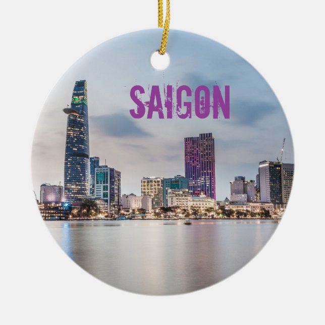 Saigon (Ho Chi Minh City) HCMC Vietnam souvenir Ceramic Tree Decoration (Front)