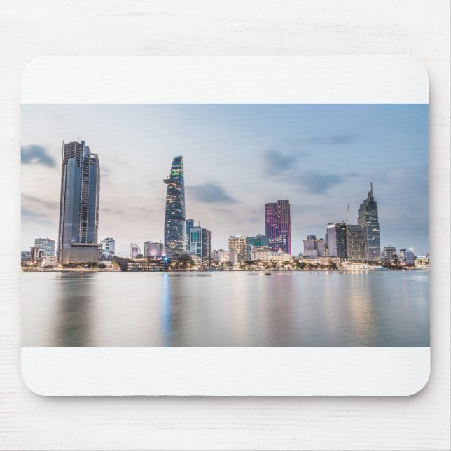 Saigon (Ho Chi Minh City) skyline at sunset Mouse Pad (Front)