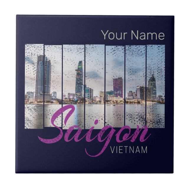 Saigon (Ho-Chi-Minh-Stadt) HCMC Vietnam Souvenir Tile (Front)