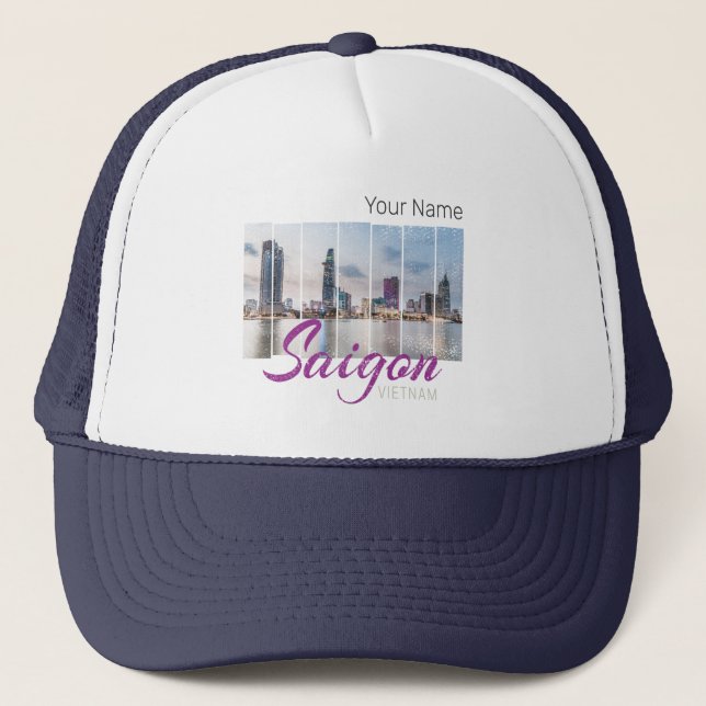 Saigon (Ho-Chi-Minh-Stadt) HCMC Vietnam Souvenir Trucker Hat (Front)