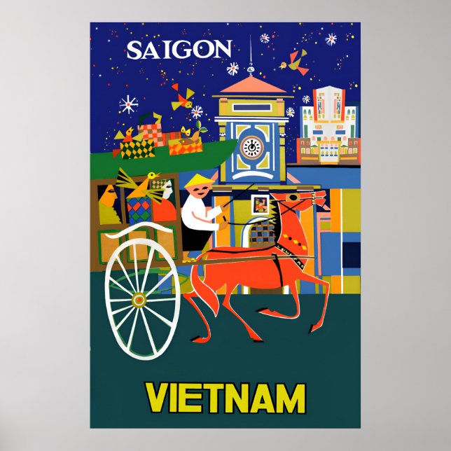 Saigon, Vietnam travel poster (Front)