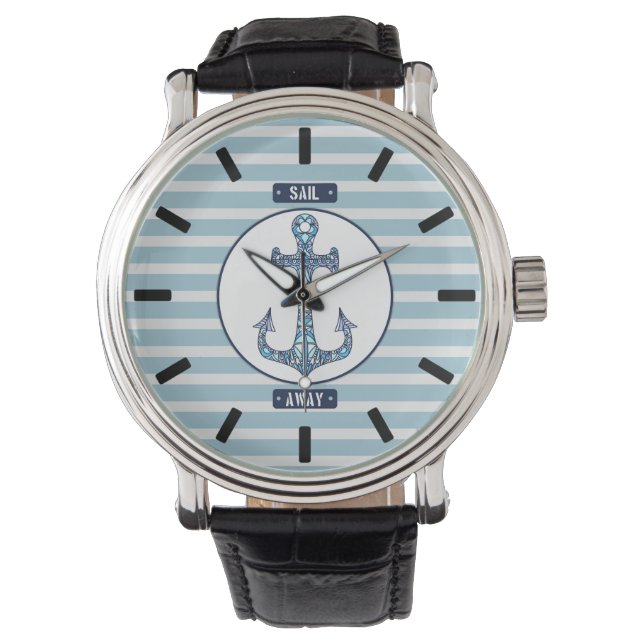 Sail Away Anchor – Nautical Watch Design (Front)