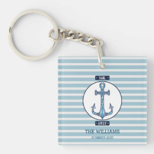 Sail Away Anchor – Personalized Nautical Acrylic K Key Ring