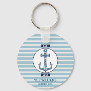 Sail Away Anchor – Personalized Nautical Keychain