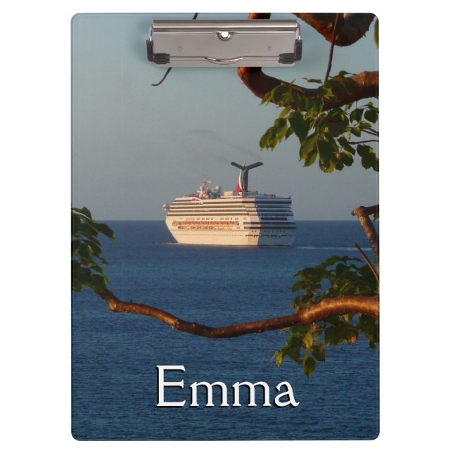 Sail Away at Sunset I Cruise Vacation Clipboard (Front)