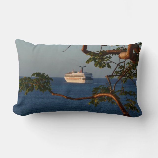 Sail Away at Sunset I Cruise Vacation Lumbar Cushion (Front)