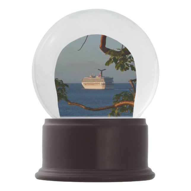 Sail Away at Sunset I Cruise Vacation Photography Snow Globe (Front)