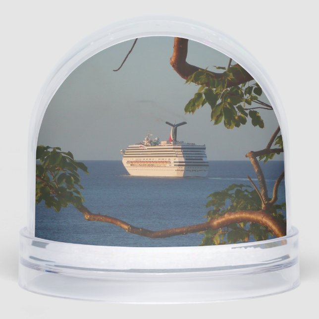 Sail Away at Sunset I Cruise Vacation Photography Snowglobe (Front)