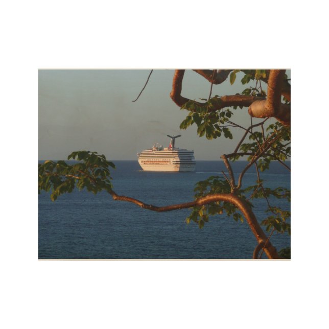 Sail Away at Sunset I Cruise Vacation Wood Poster (Front)
