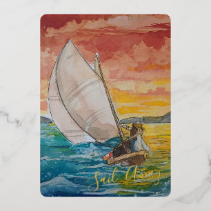 Sail Away Foil Invitation