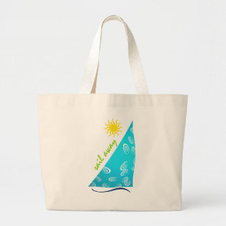 Sail Away in turquoise... Large Tote Bag