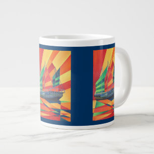 Sail Away Junk Pleasure Boat Large Coffee Mug