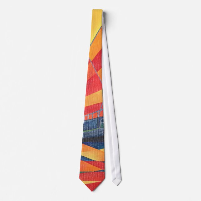 Sail Away Junk Pleasure Boat Tie (Front)