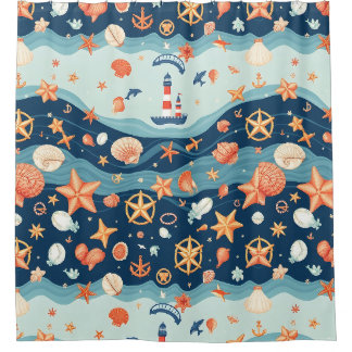 Sail Away Nautical Shower Curtain
