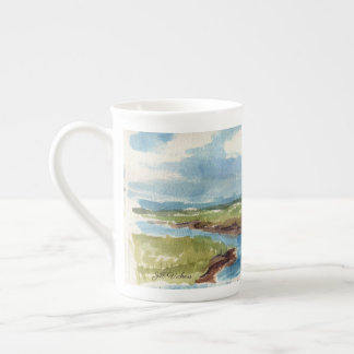 Sail Away on a Blue Sailboat Bone China Mug
