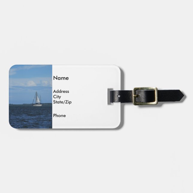 Sail Away Painterly Luggage Tag (Front Horizontal)