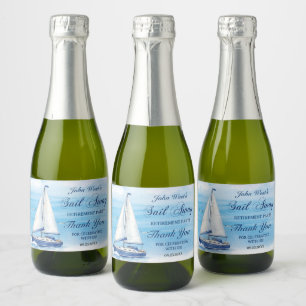 Sail Away Retirement Party Nautical Boat Yacht  Sparkling Wine Label