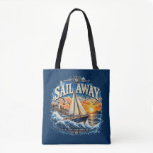 Sail Away Sail the Unknown Blue Vintage Nautical T