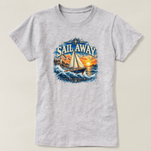 Sail Away Sail the Unknown Blue Women's T-Shirt