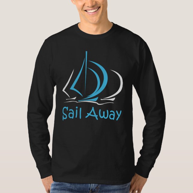 Sail Away Sailing Sailboat Boat Sand Ocean Gul T-Shirt (Front)