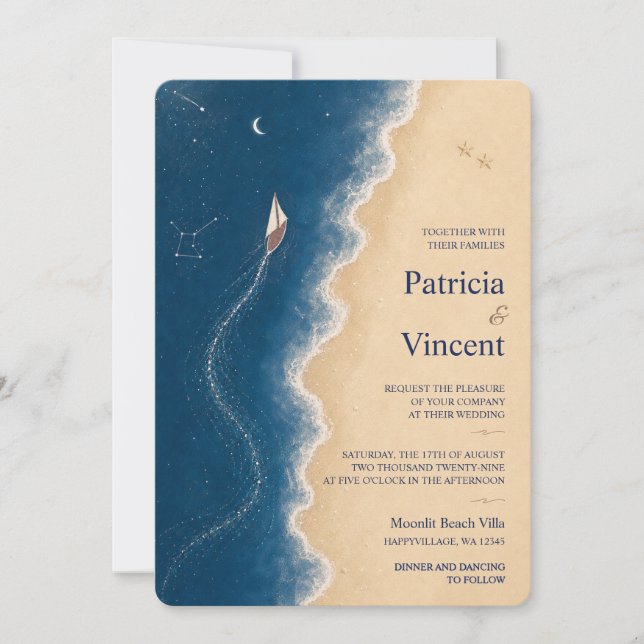 Sail Away Sea-Sky Wedding Invitation (Front)