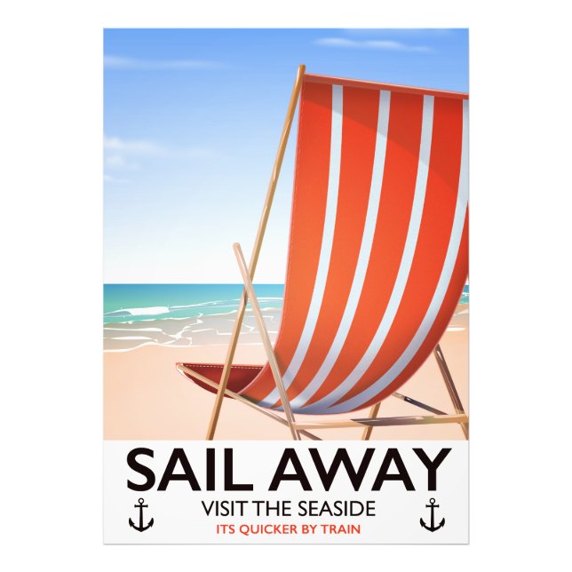 Sail away vintage travel poster (Front)