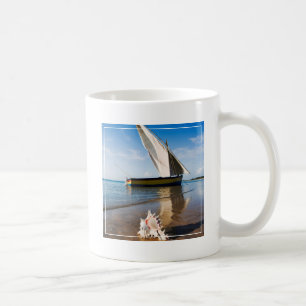Sail Boat And Shell Mozambique, Benguerra Lodge Coffee Mug