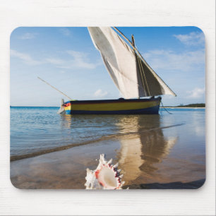 Sail Boat And Shell Mozambique, Benguerra Lodge Mouse Pad