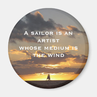 Sail boat at sunset magnet
