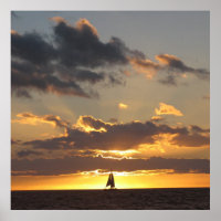 Sail boat at sunset