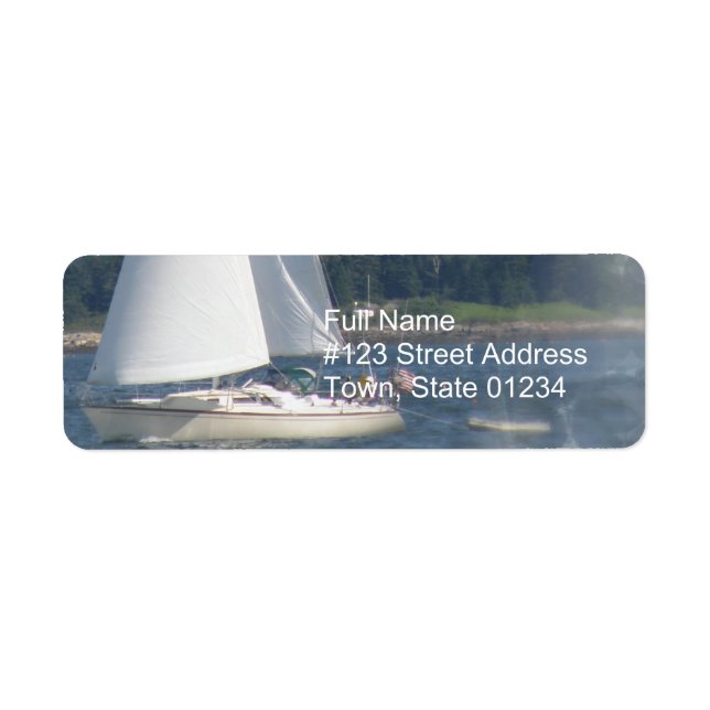 Sail Boat Bubbles Return Mailing Label (Front)