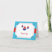 Sail Boat Card Thank You Card or Note Card