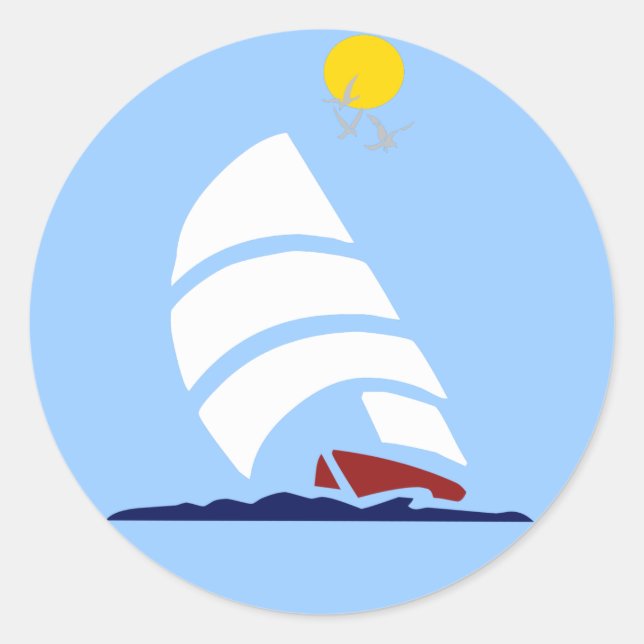 Sail Boat Classic Round Sticker (Front)