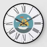 Sail Boat, Coastal Design Wall Clock