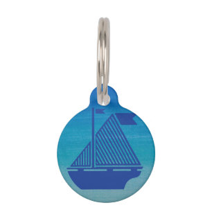 Sail Boat on the Ocean Pet Tag